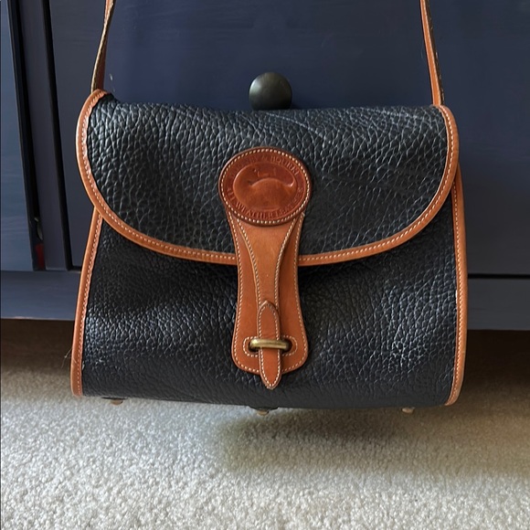 Dooney & Bourke Handbags - Classic Vintage Dooney & Bourke  Black and Brown Leather Bag